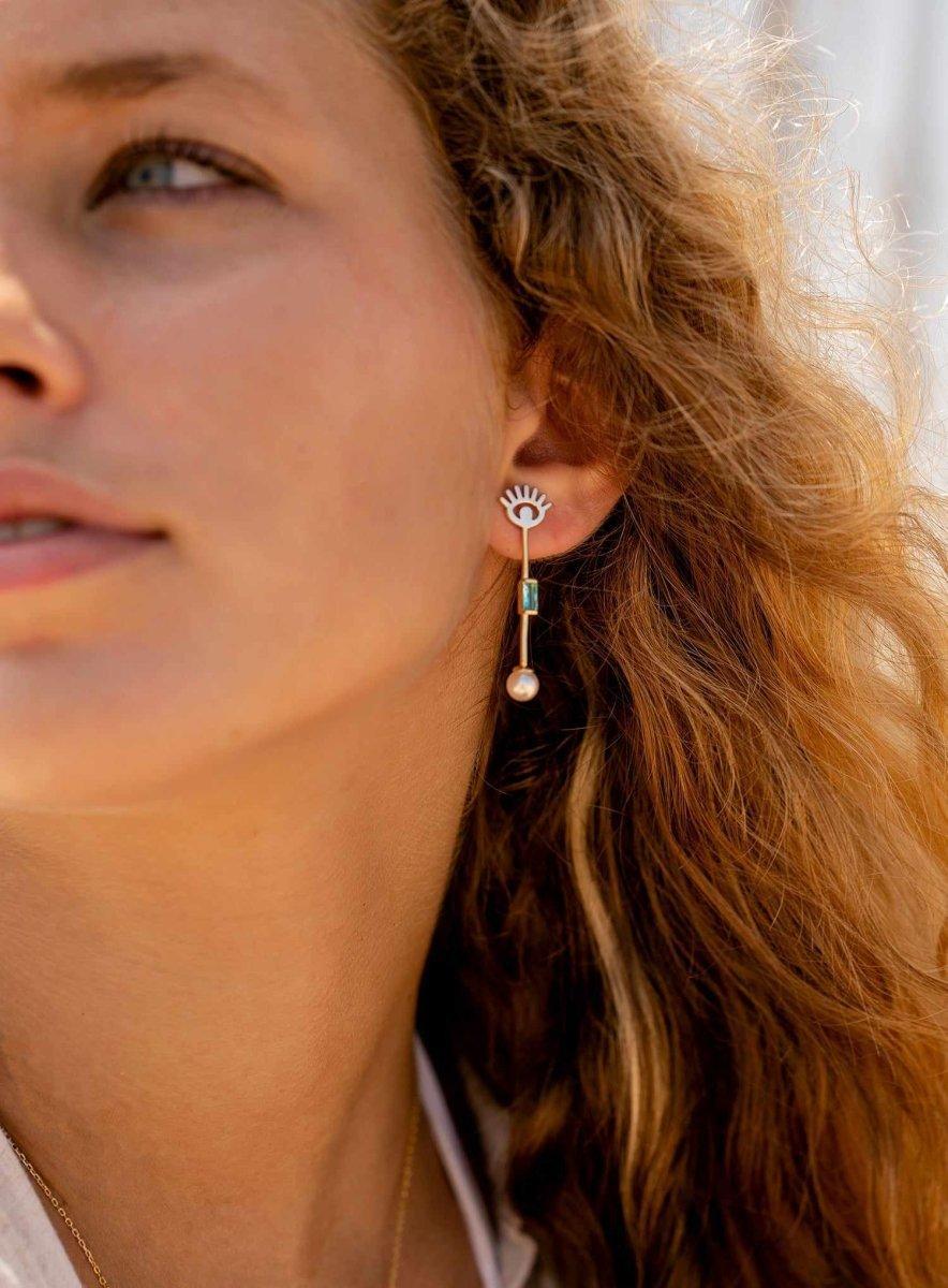 Pendientes originales plata ojo de horus-LINEARGENT