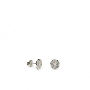 Pendientes pequeños brillantes diseño de hebilla redonda