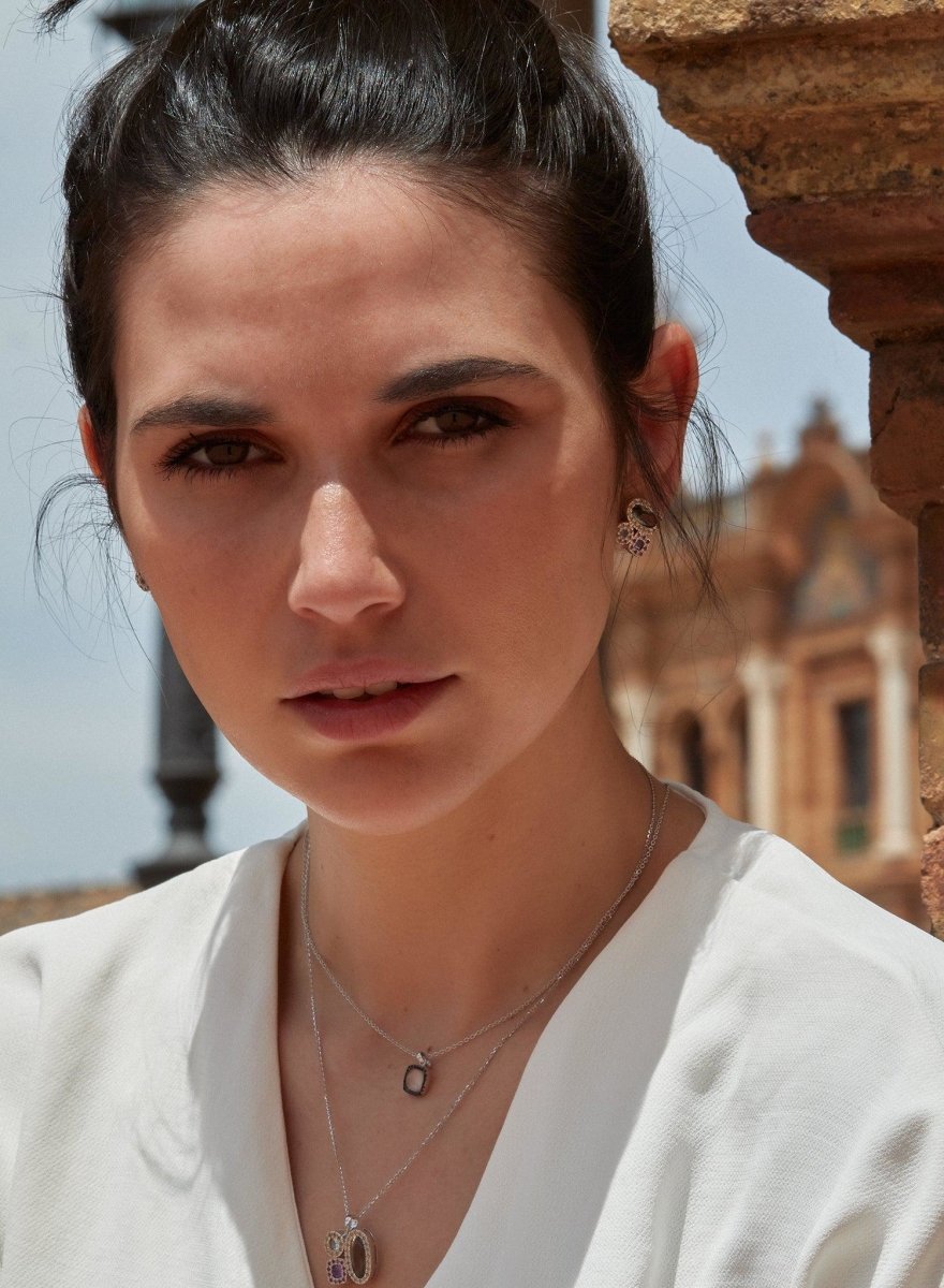 boucles d'oreilles petits de pierres de couleurs LINEARGENT