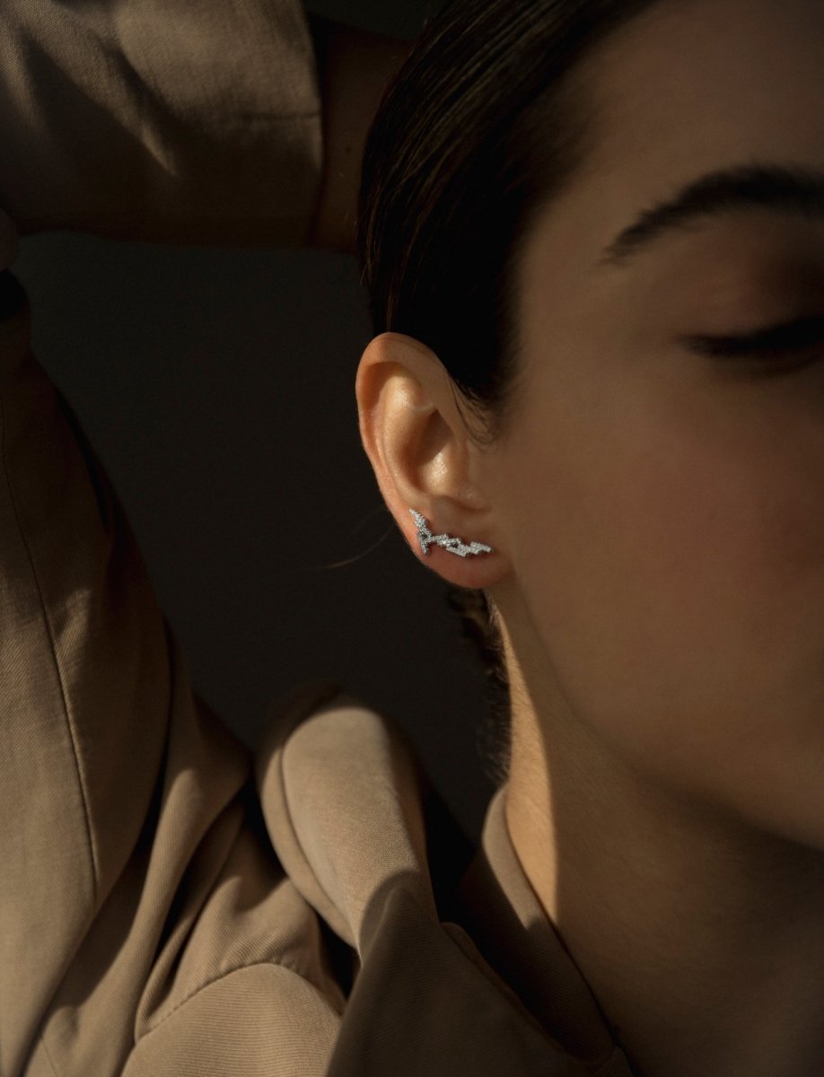 earrings silver climbers design chaos with zirconias