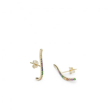 Pendientes trepadores diseño carril de cuarzos adamantinos