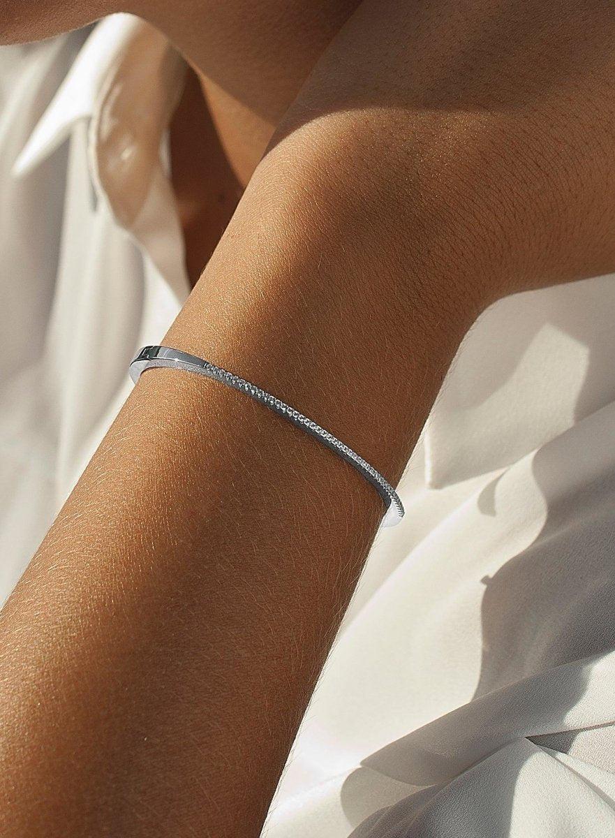 bracelet braceletargent design fin zirconsLINEARGENT