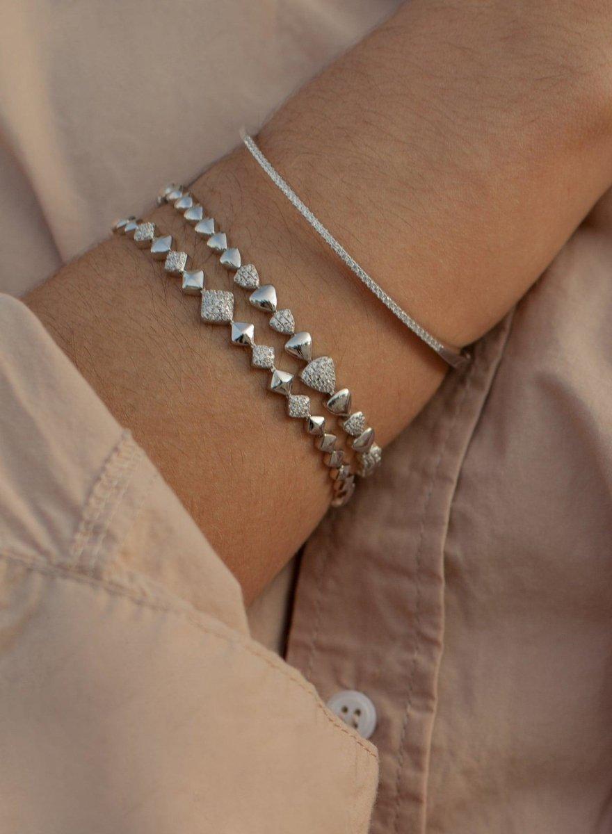 bracelet braceletargent design fin zirconsLINEARGENT