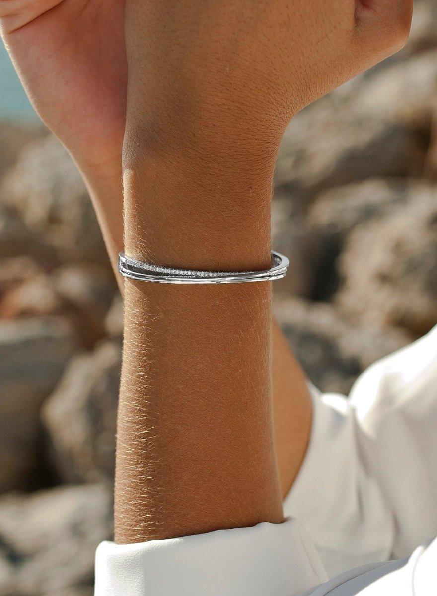 bracelet braceletargent fin avec zirconLINEARGENT