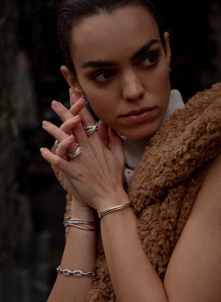 bracelet braceletargent fin avec zirconLINEARGENT