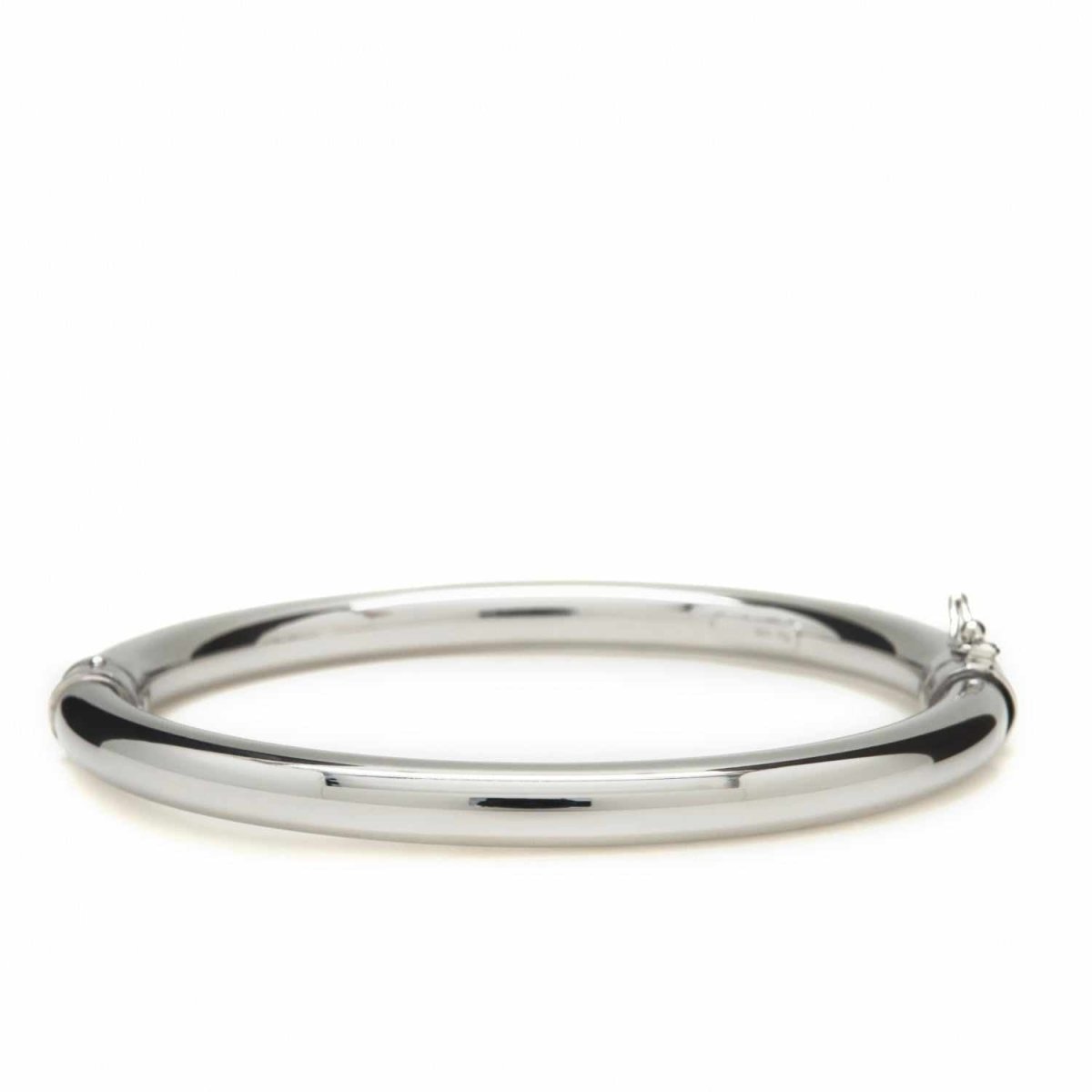 Pulsera esclava de plata lisa diseño cilíndrica-LINEARGENT