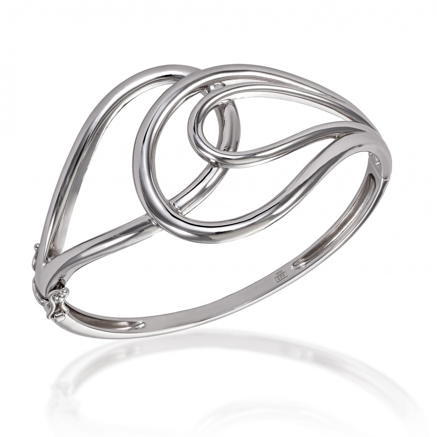 Pulsera esclava diseño irregular en plata lisa-LINEARGENT