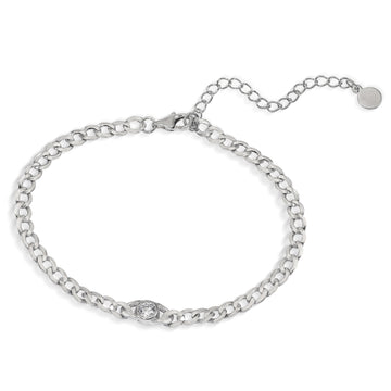 Pulsera eslabones de plata con detalle de circonita