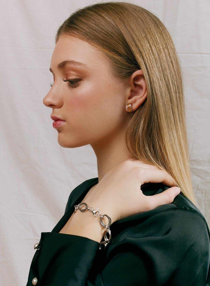 bracelet maillons argent avec design LINEARGENT