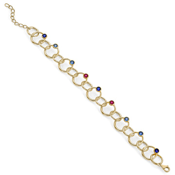 Pulsera eslabones plata diseño círculos entrelazados