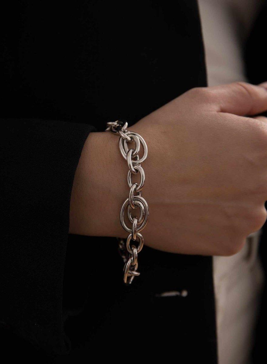 bracelet maillons argent design tubulaire et LINEARGENT