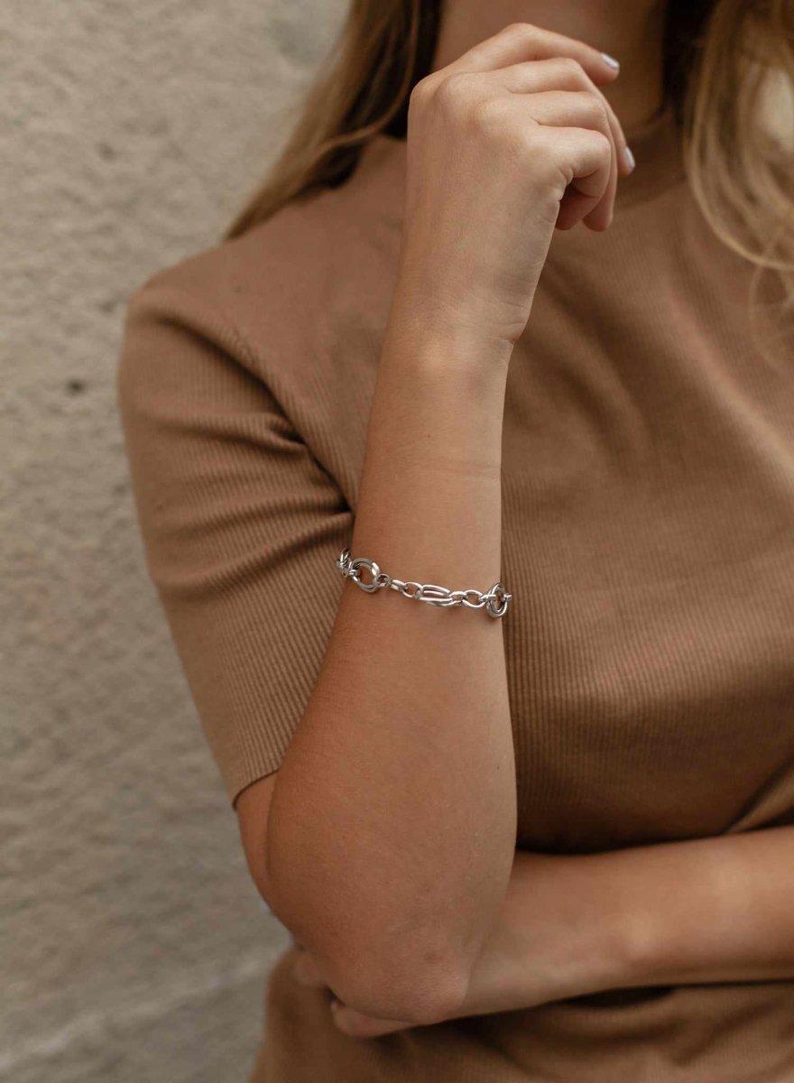 bracelet maillons argent design tubulaire et LINEARGENT