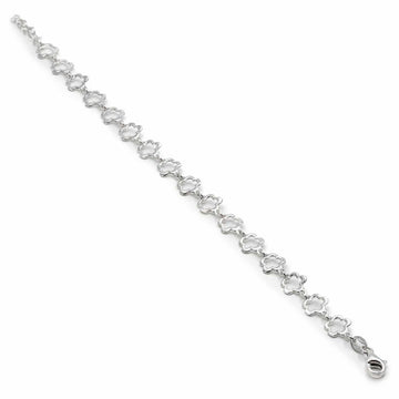 Pulsera infantil de plata diseño floral