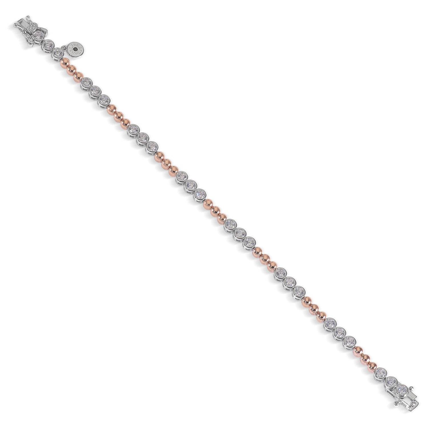 bracelet riviere bicolore en rose et LINEARGENT