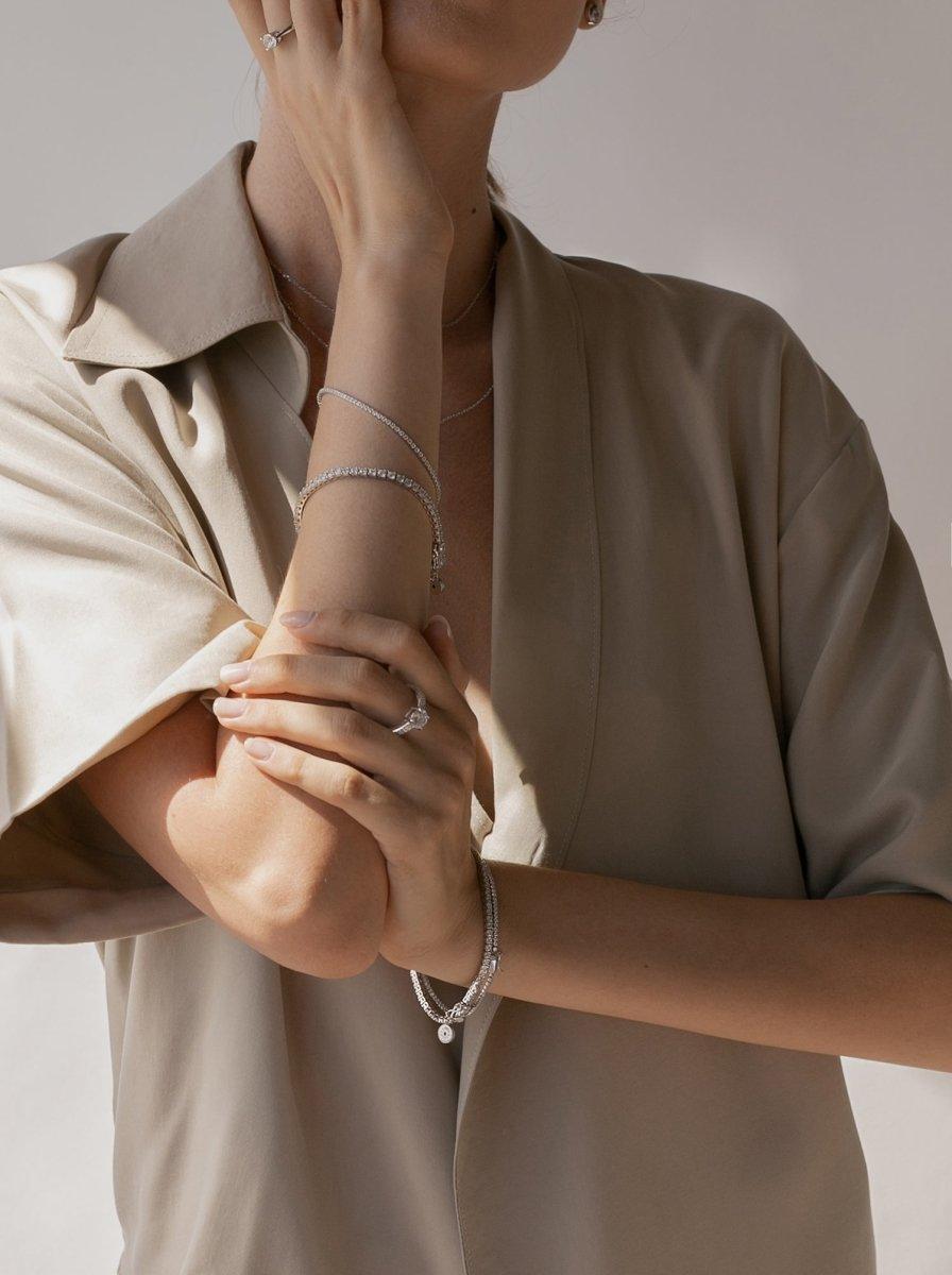 bracelet riviere de argent zircons avec LINEARGENT