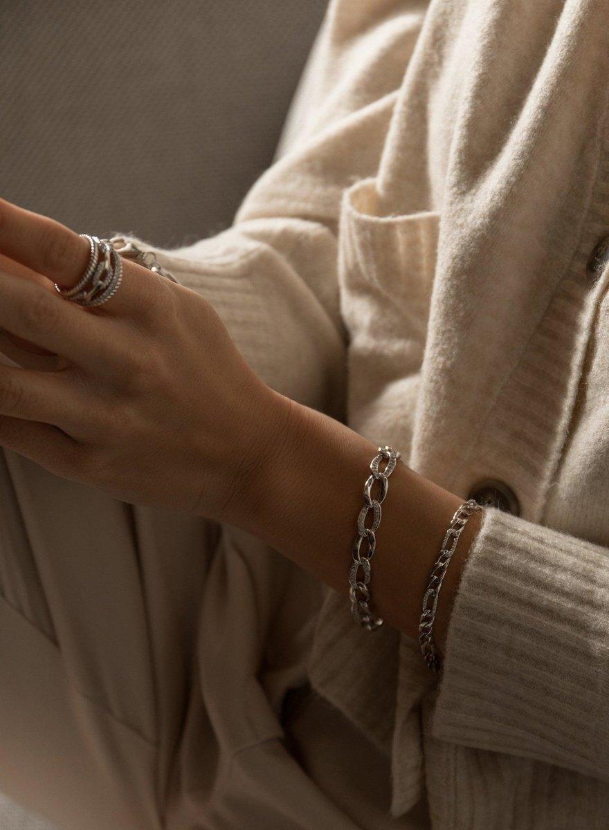 bracelets chaîne argent et zirconchaîne LINEARGENT