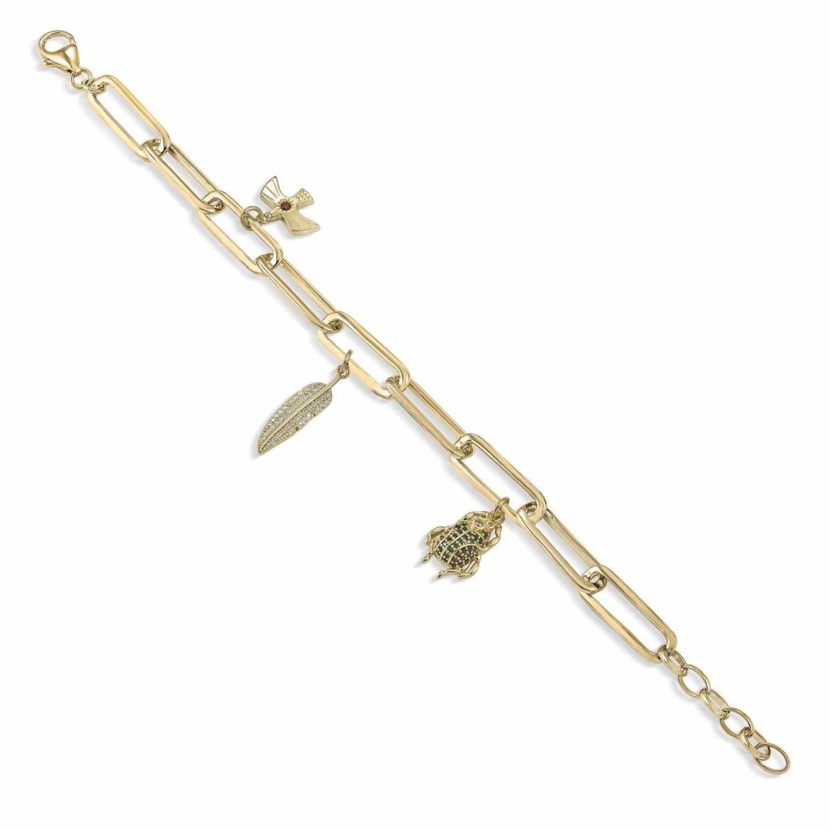 Pulseras con colgantes diseño de eslabones dorados-LINEARGENT