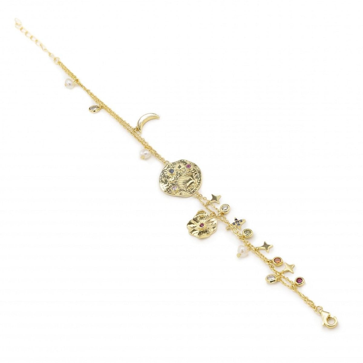 Pulseras con colgantes diseño de medalla central-LINEARGENT