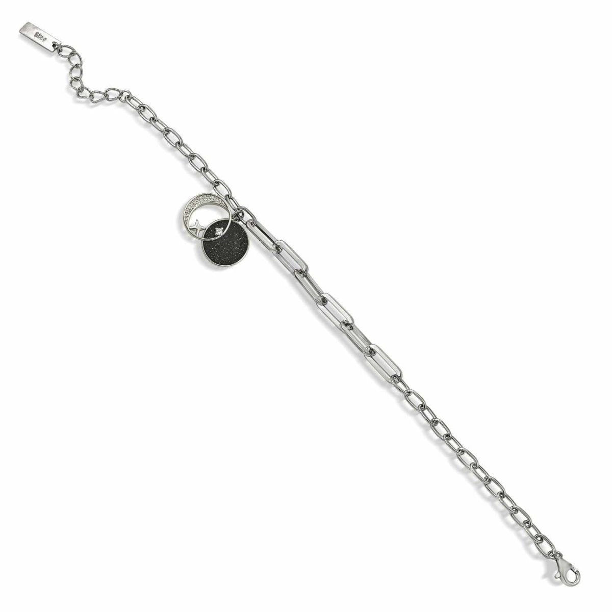 Pulseras con colgantes dobles diseño de eslabones-LINEARGENT