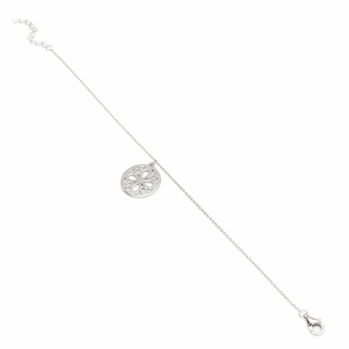 Pulseras con colgantes plata diseño floral circular-LINEARGENT