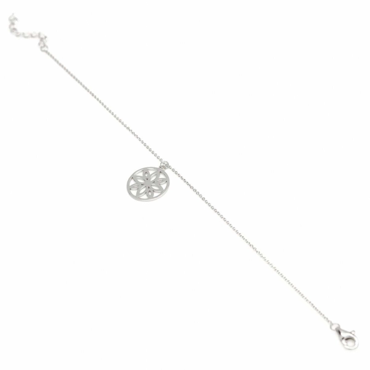 Pulseras con colgantes plata diseño margarita circular-LINEARGENT