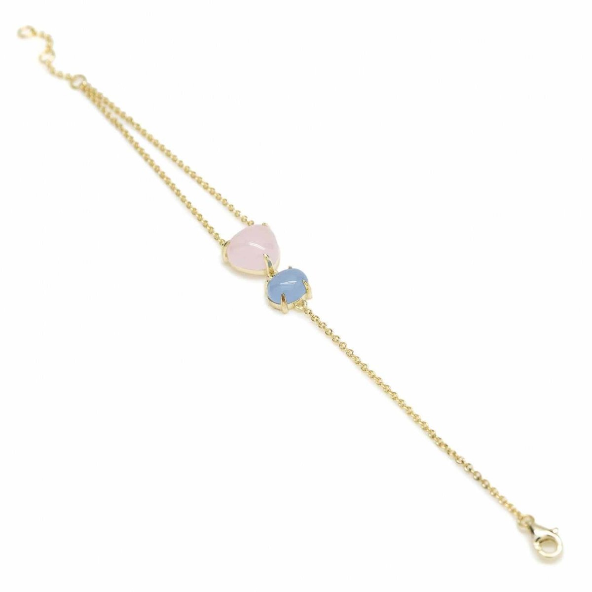 Pulseras con piedras de plata diseño bubble bañado en oro-LINEARGENT