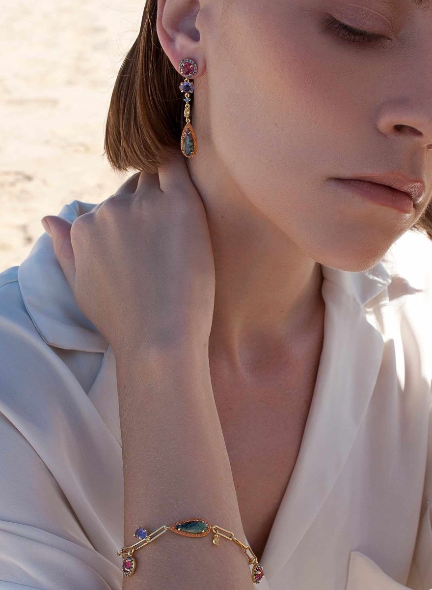 bracelets with stones design chain paper clip with charms