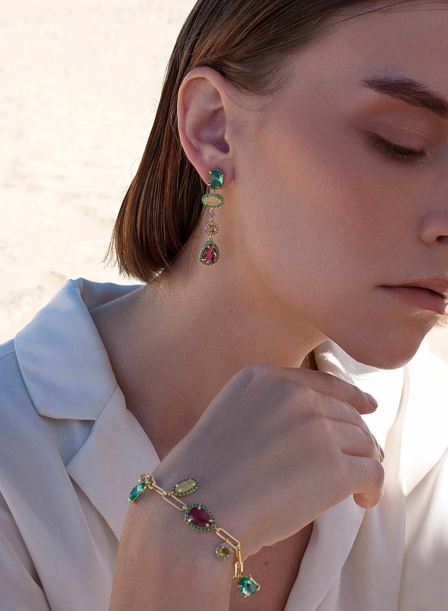 bracelets with stones design paper clip with pendants