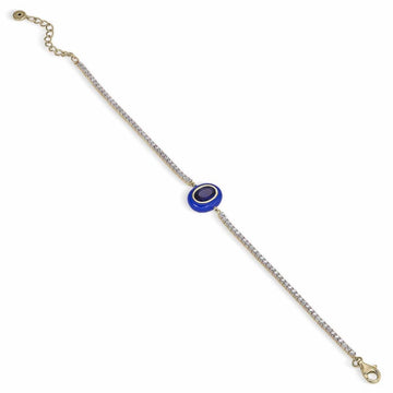 Pulseras con piedras en plata esmalte azul oscuro