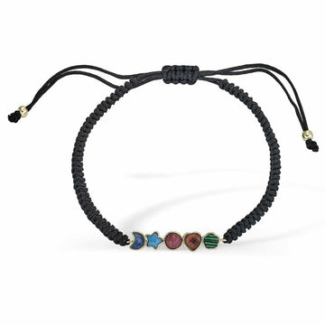 Pulseras de hilo en plata multimotivo