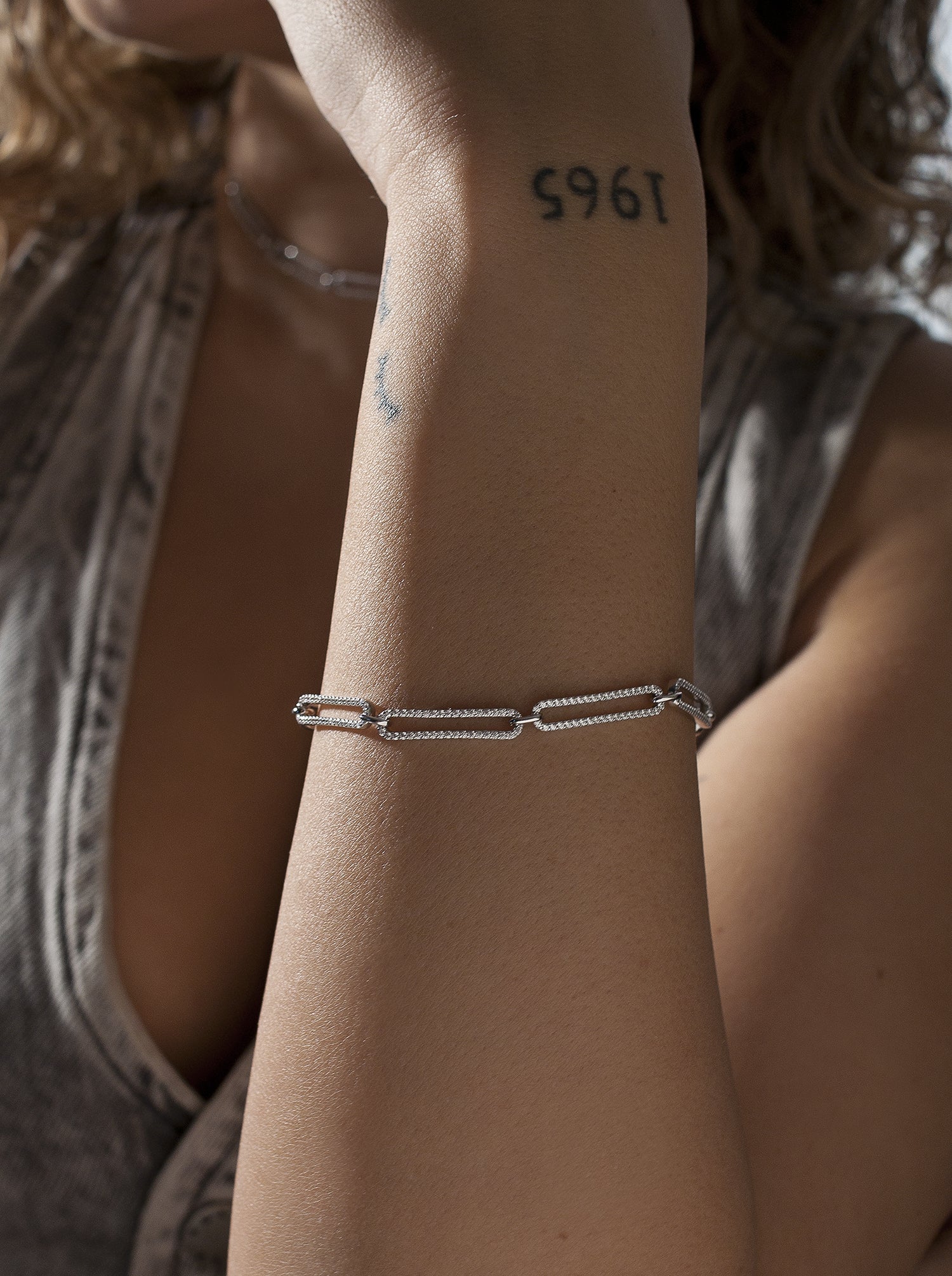 bracelets silver brilliant rectangular links