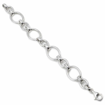 Pulseras eslabones plata lisa redonda y fina