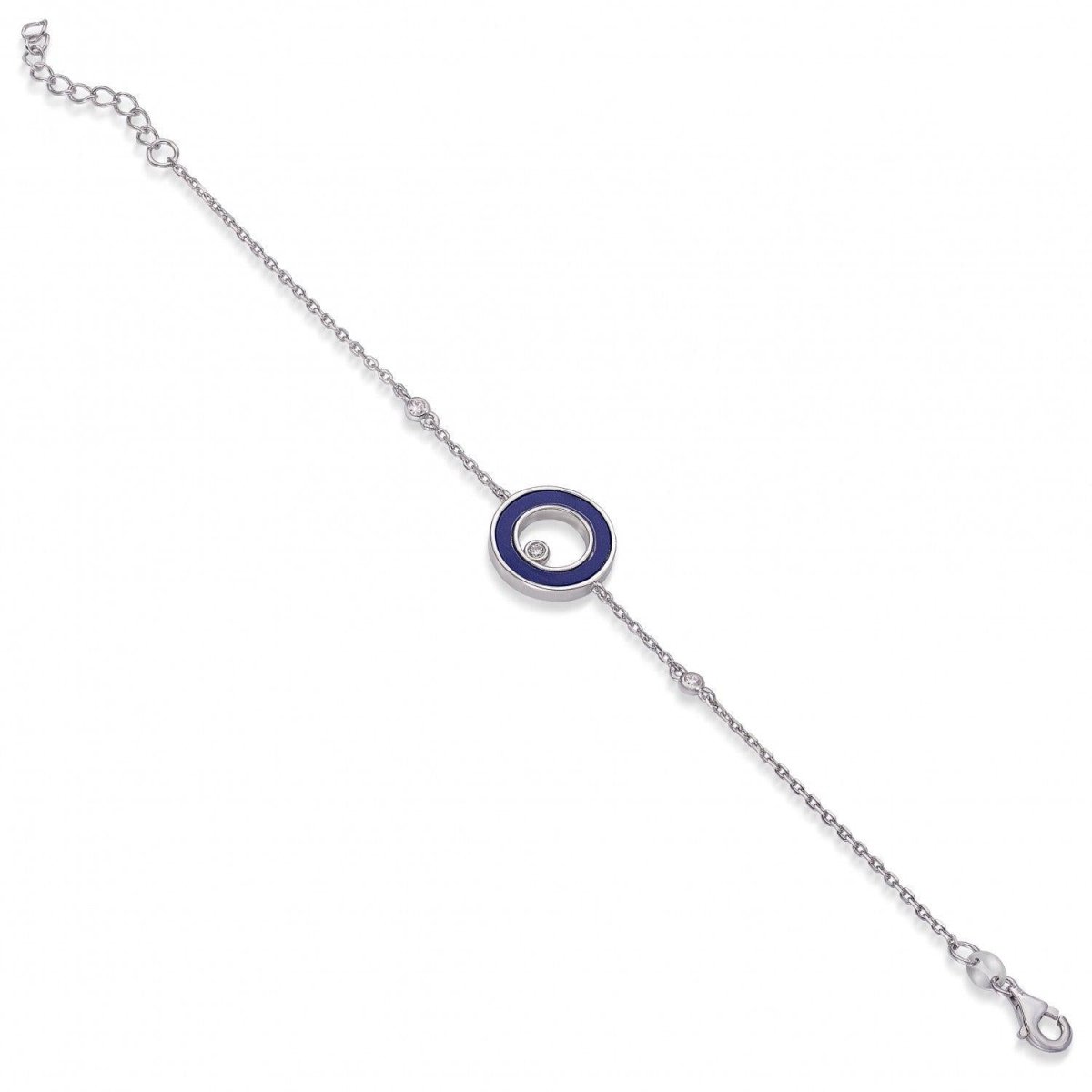 Pulseras finas con círculo central de lapislázuli-LINEARGENT