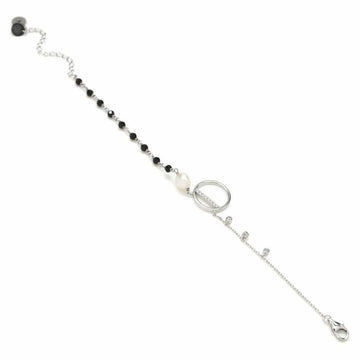 Pulseras finas de plata con motivo circular y circonitas