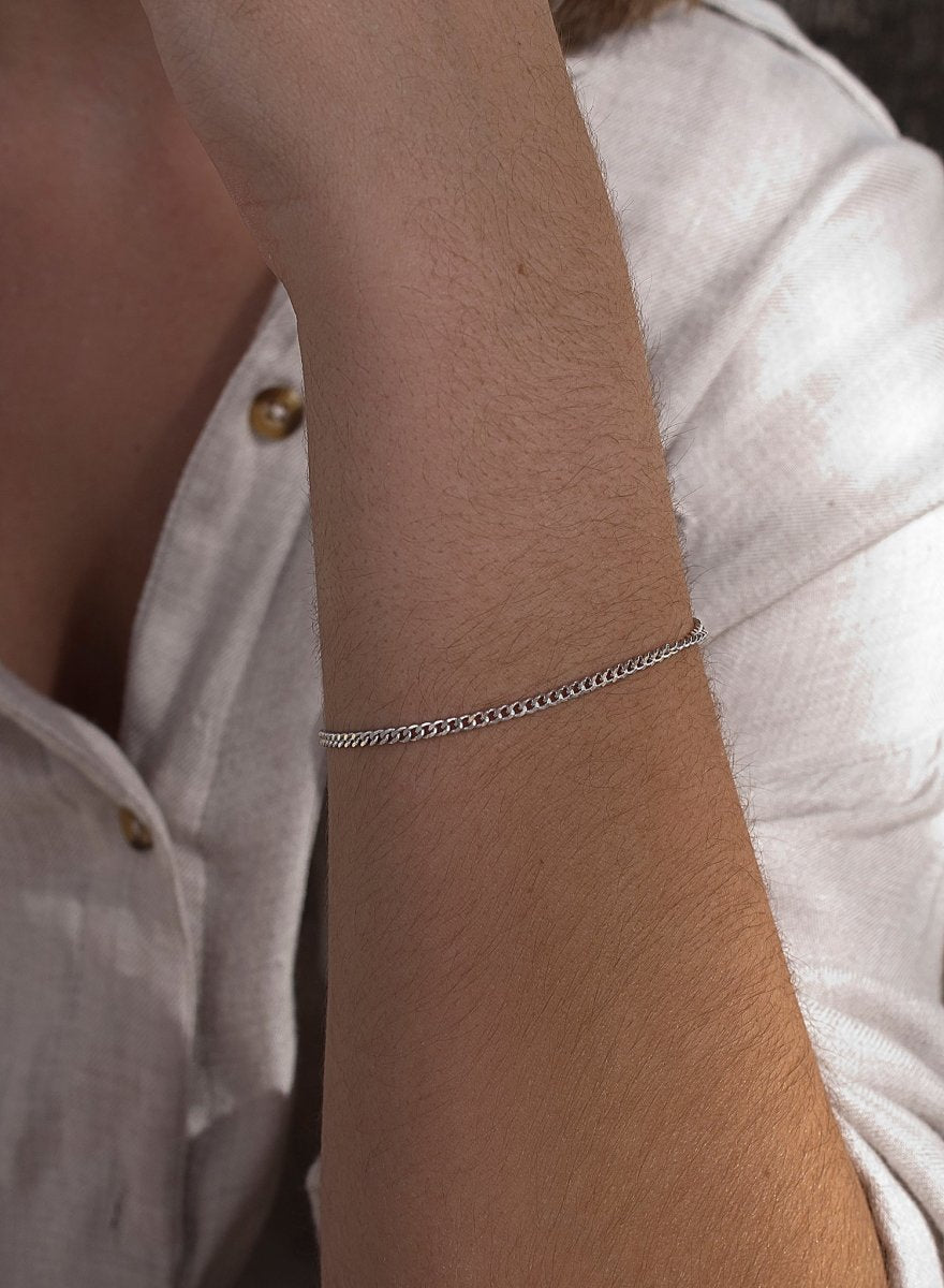 Pulseras finas de plata diseño cadena-LINEARGENT