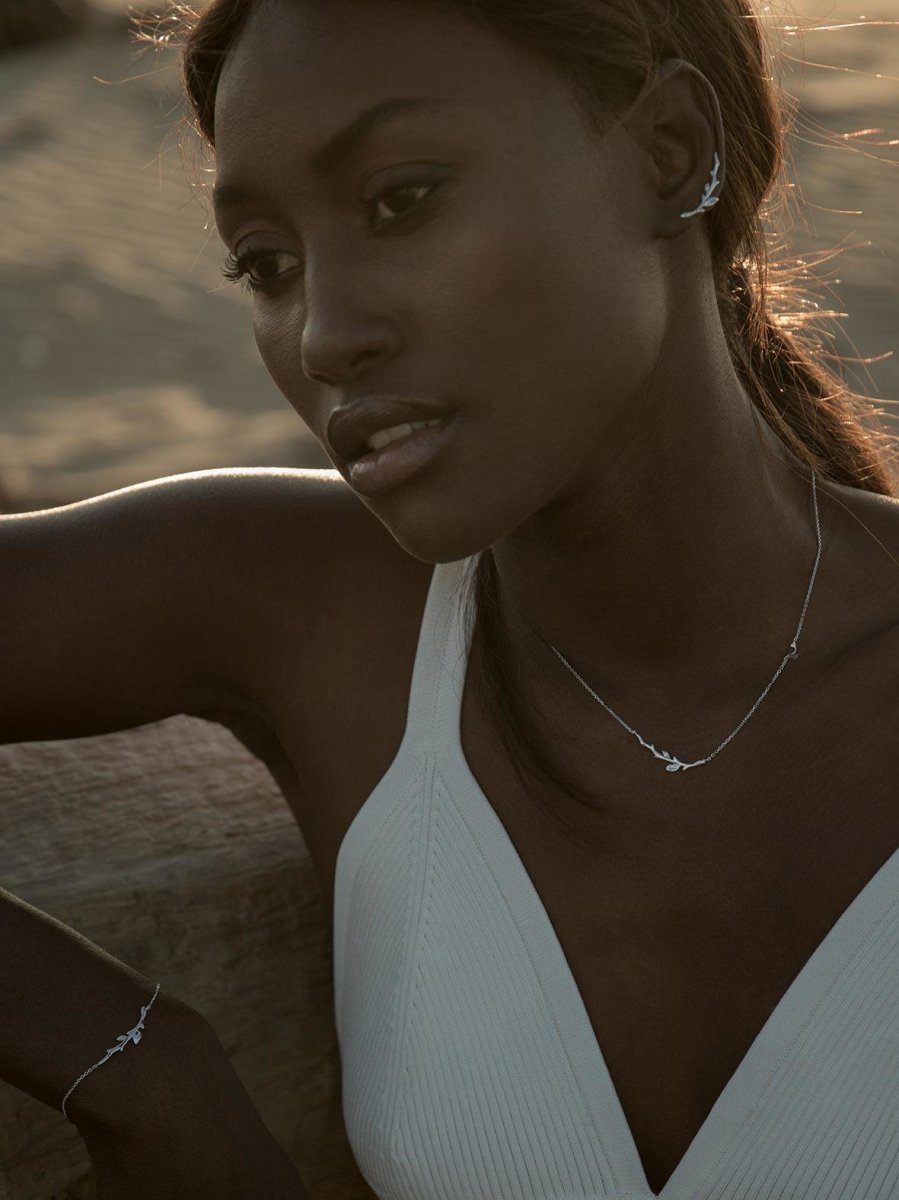 bracelets fine silver design branch with zirconia zirconia