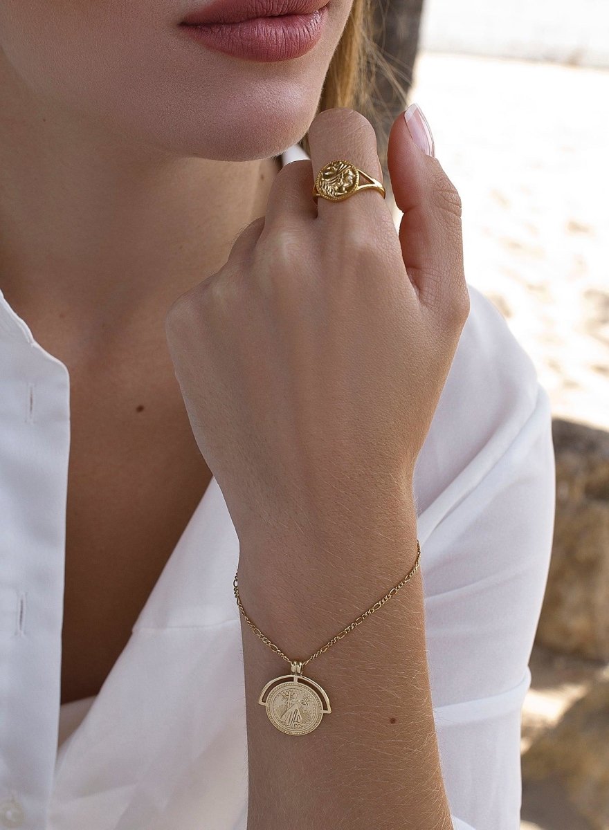 bracelets fine gilded silver design medal