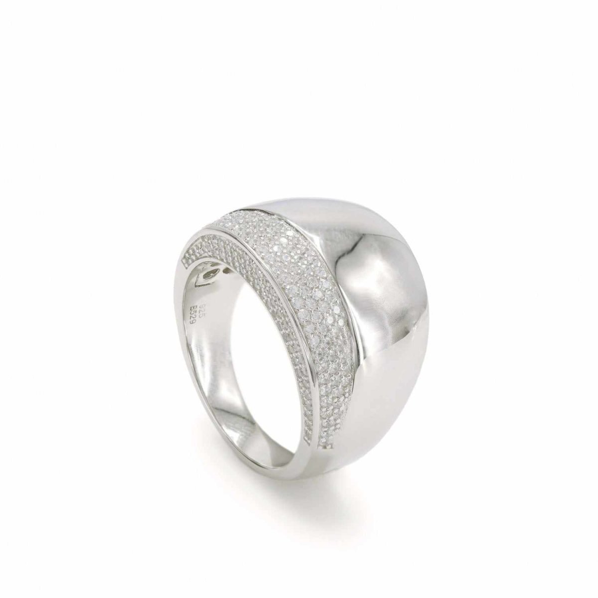 Ring - Wide rings in sterling silver and zirconia design