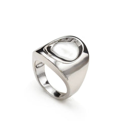 Anillo de diseño estilo sello hundido - LINEARGENT