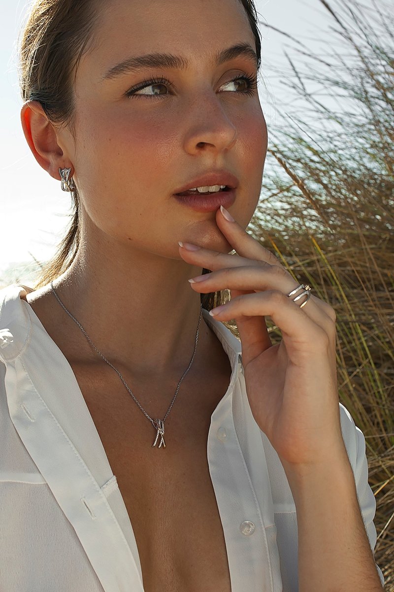 Ring - Silver zirconia rings with central stone