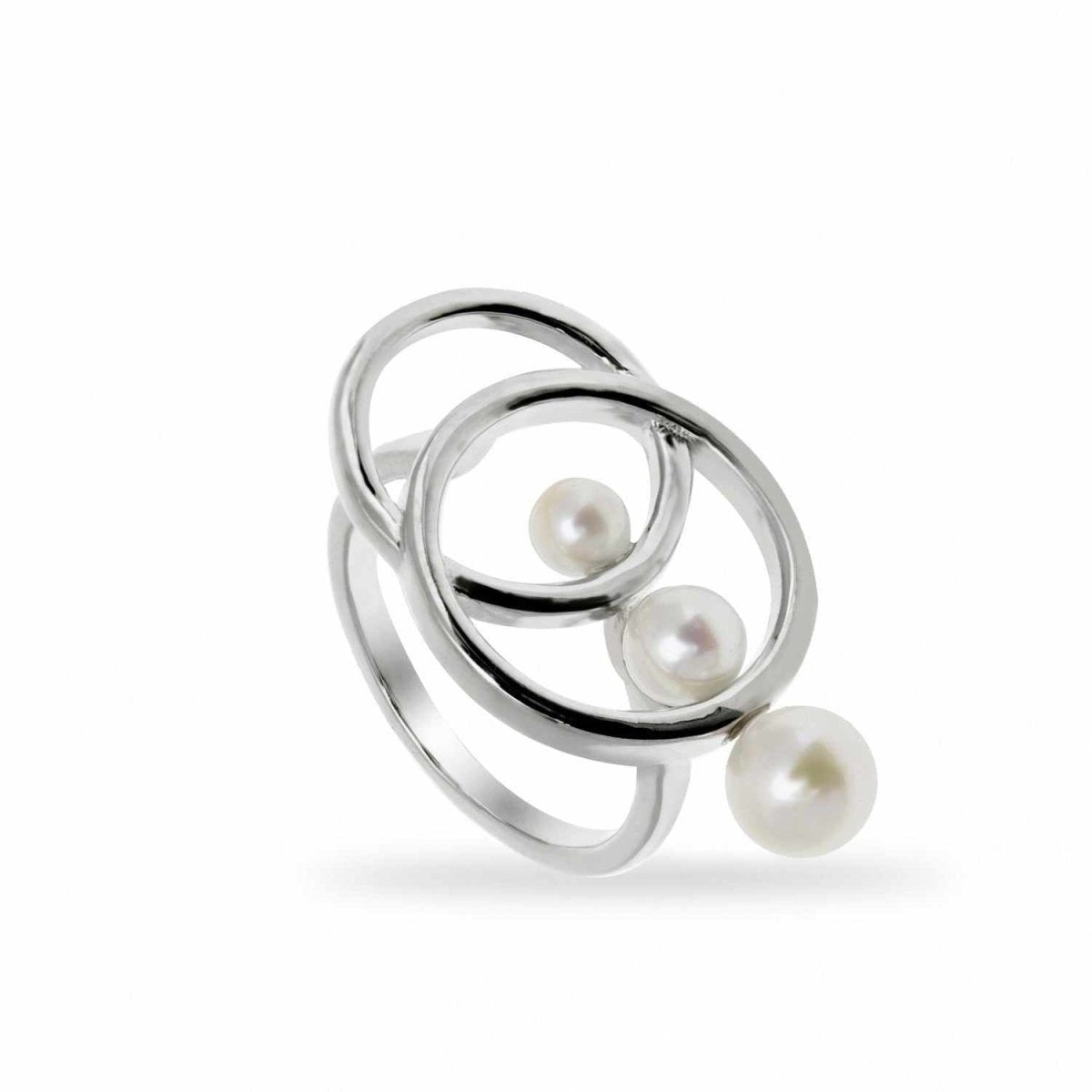 Anillo · Anillos con perlas de plata diseño triple perla