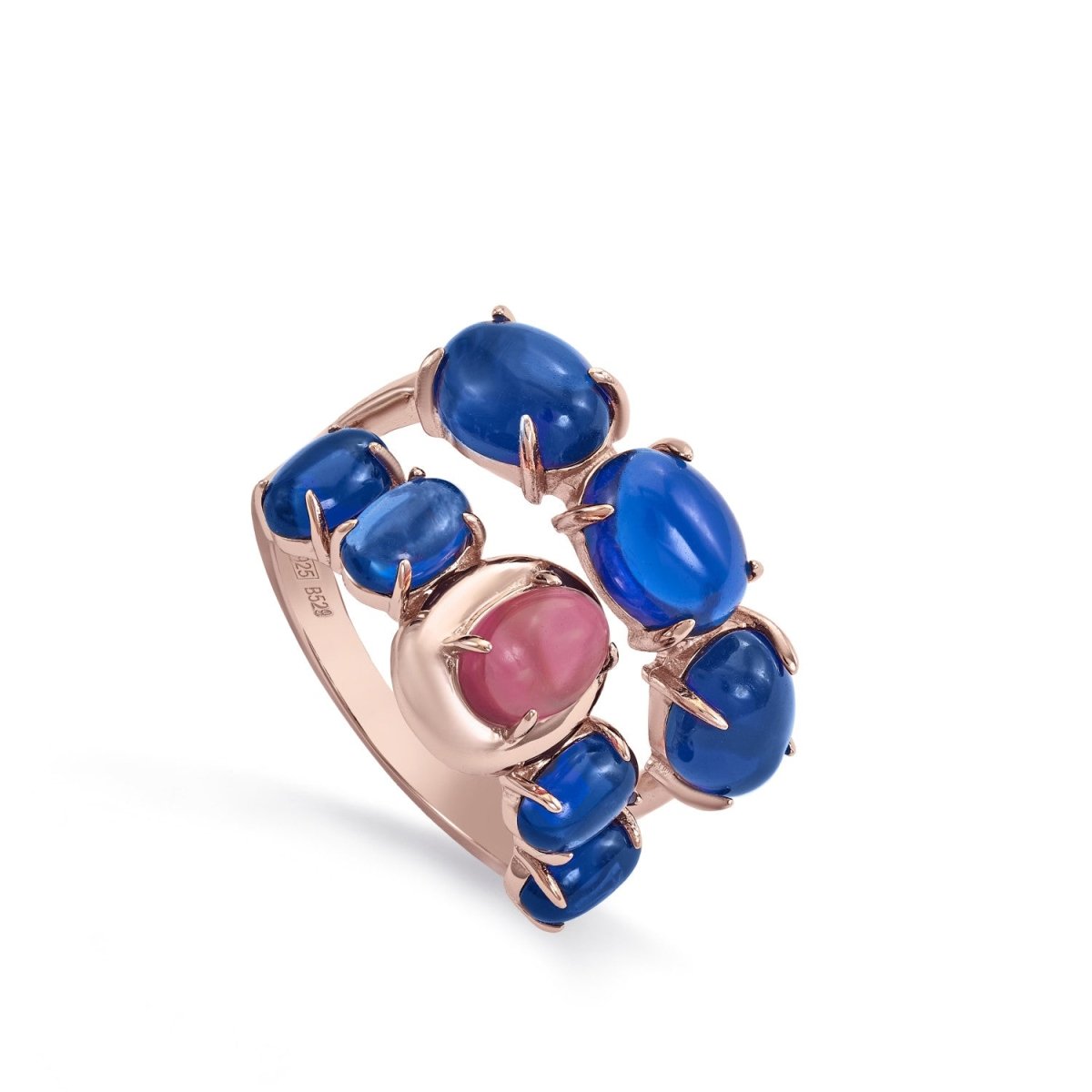 Ring - Rings with azurite stones and zircons