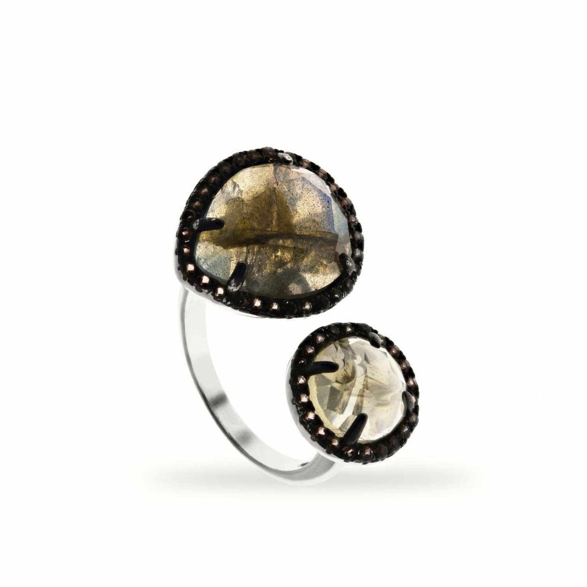Ring - Rings with stones open with double labradorite