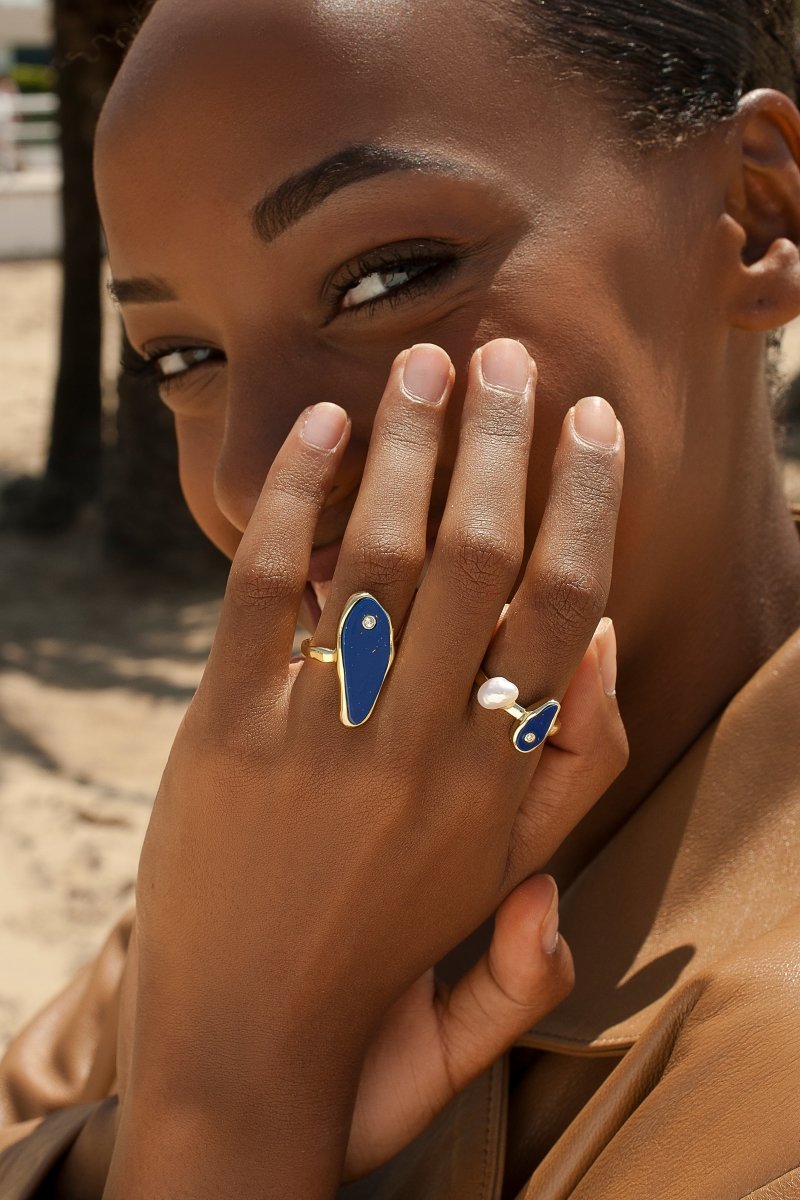 Anillo con piedra discount lapislazuli