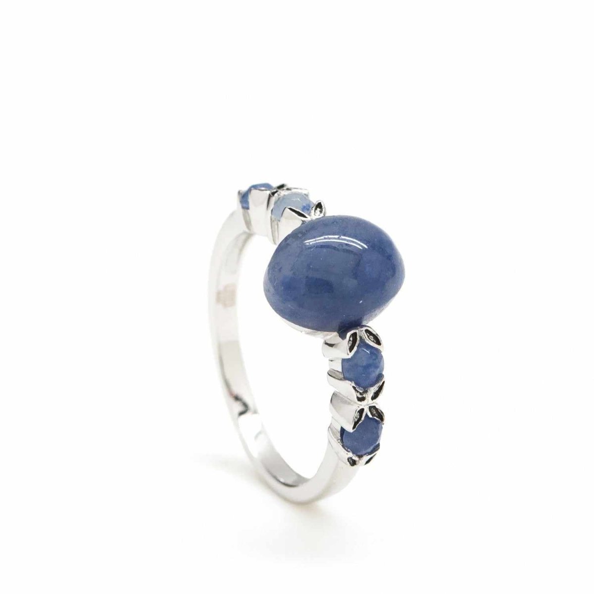 Ring - Rings with spheres design stones in azurite tone