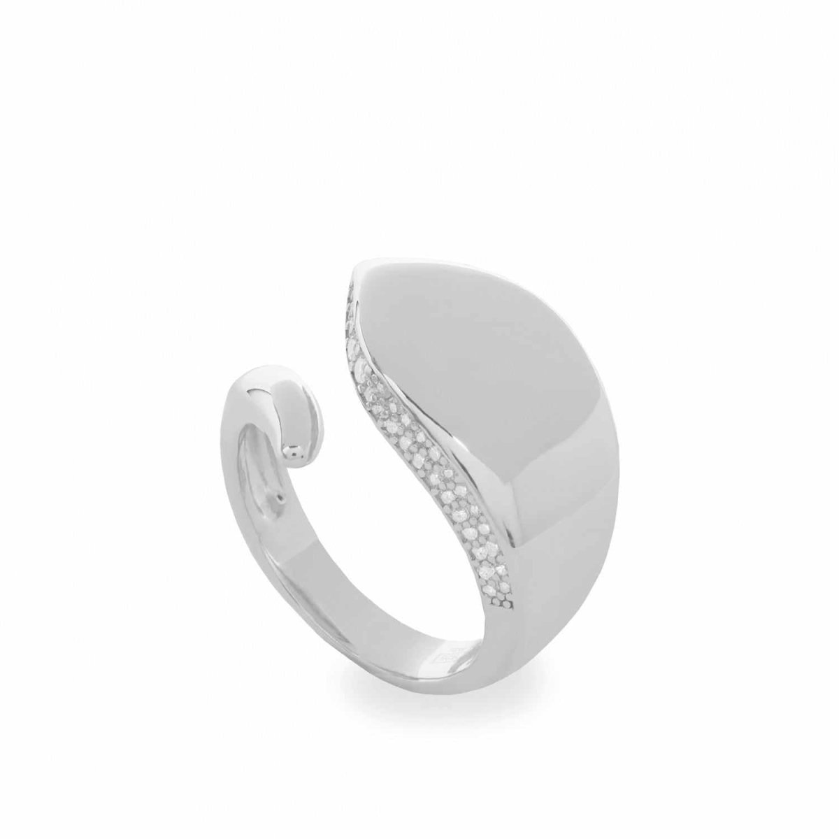 Ring - Oversize style design rings with zirconia rails