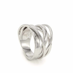 Anillo · Anillos grandes de plata irregular entrelazado