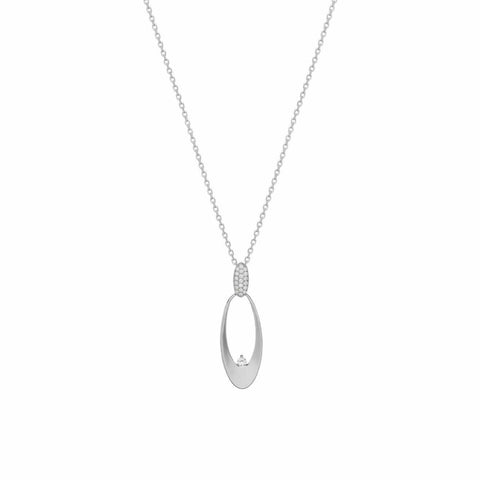 Collar · Colgante plata originales diseño oval con circonitas