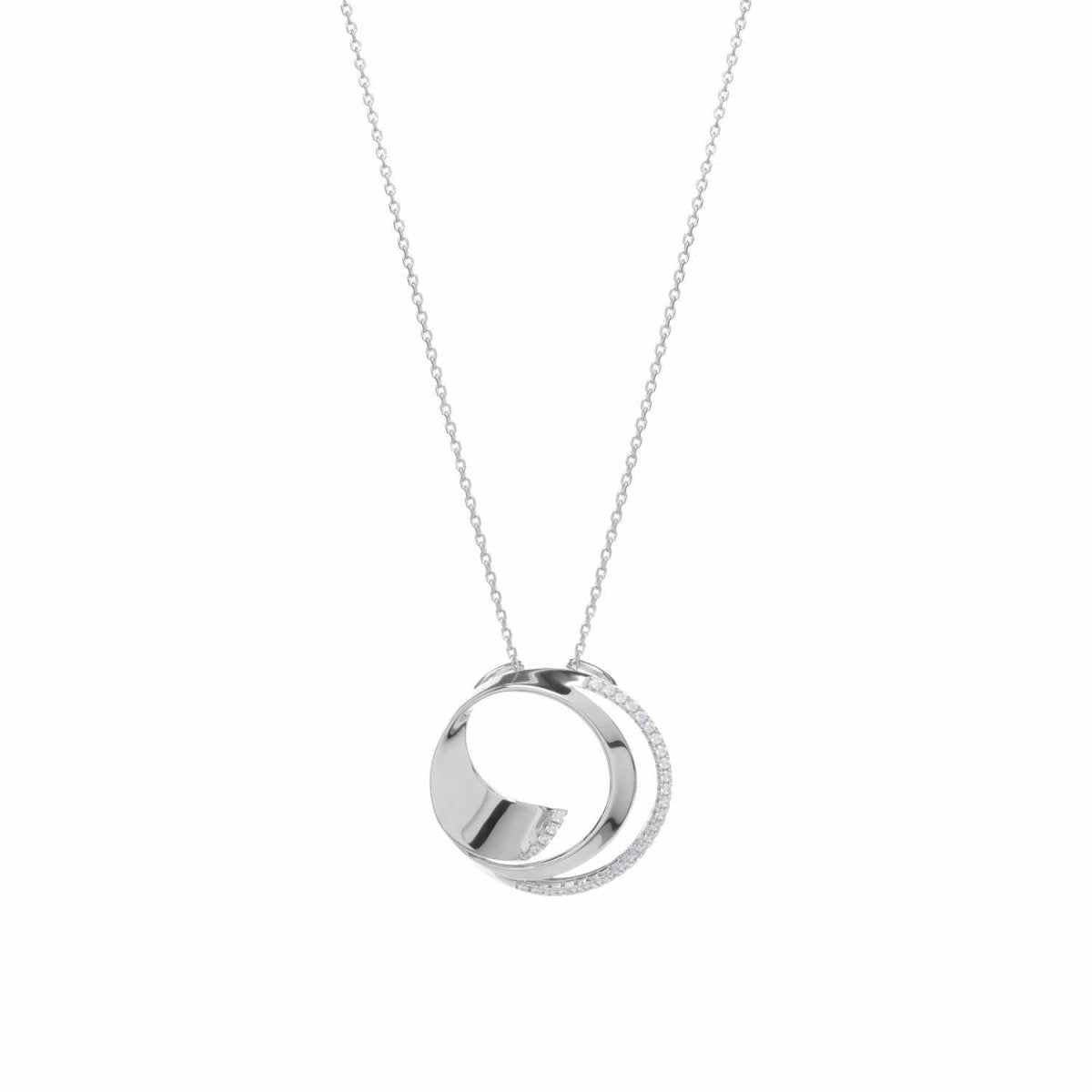 Collar · Colgantes plata originales diseño circular con circonita