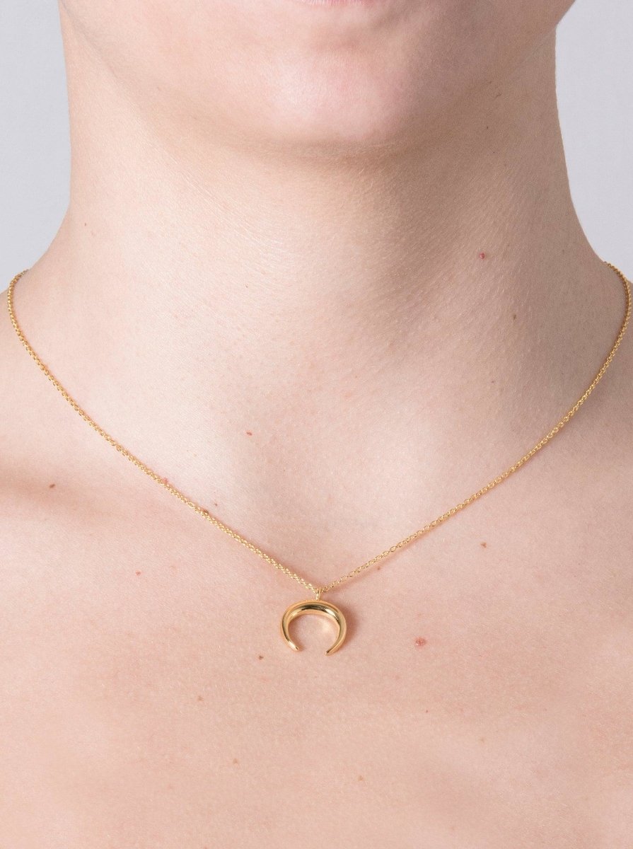 Necklace - Small pendants with gold plated horn design